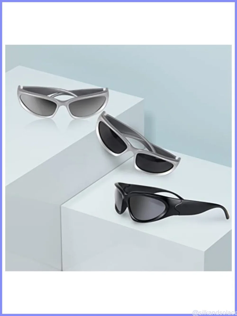 Wrap Around Sunglasses Retro 90s Oval Full Frame UV Protection
